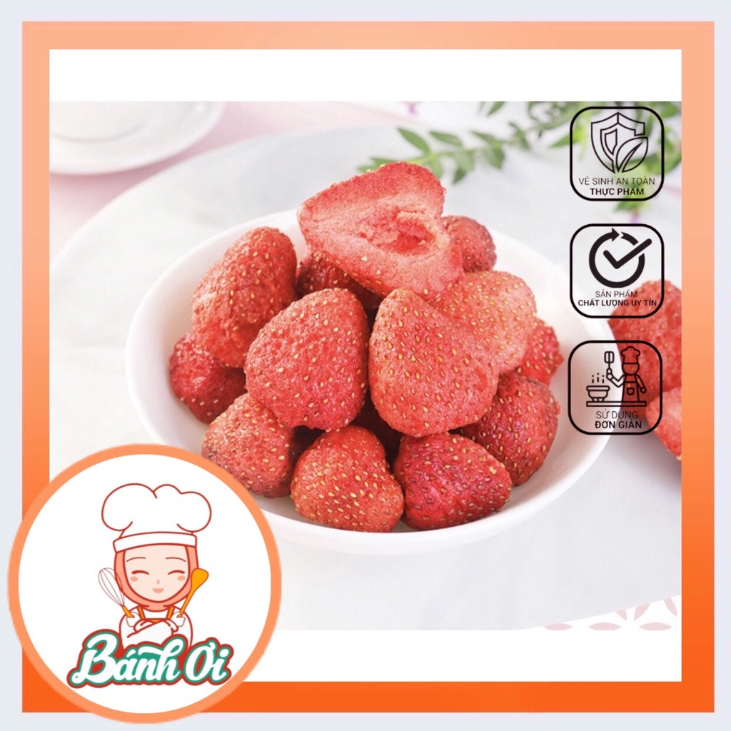 Dâu tây sấy giòn / Dâu sấy / dâu sấy giòn không đường làm kẹo nougat - Bánh ơi