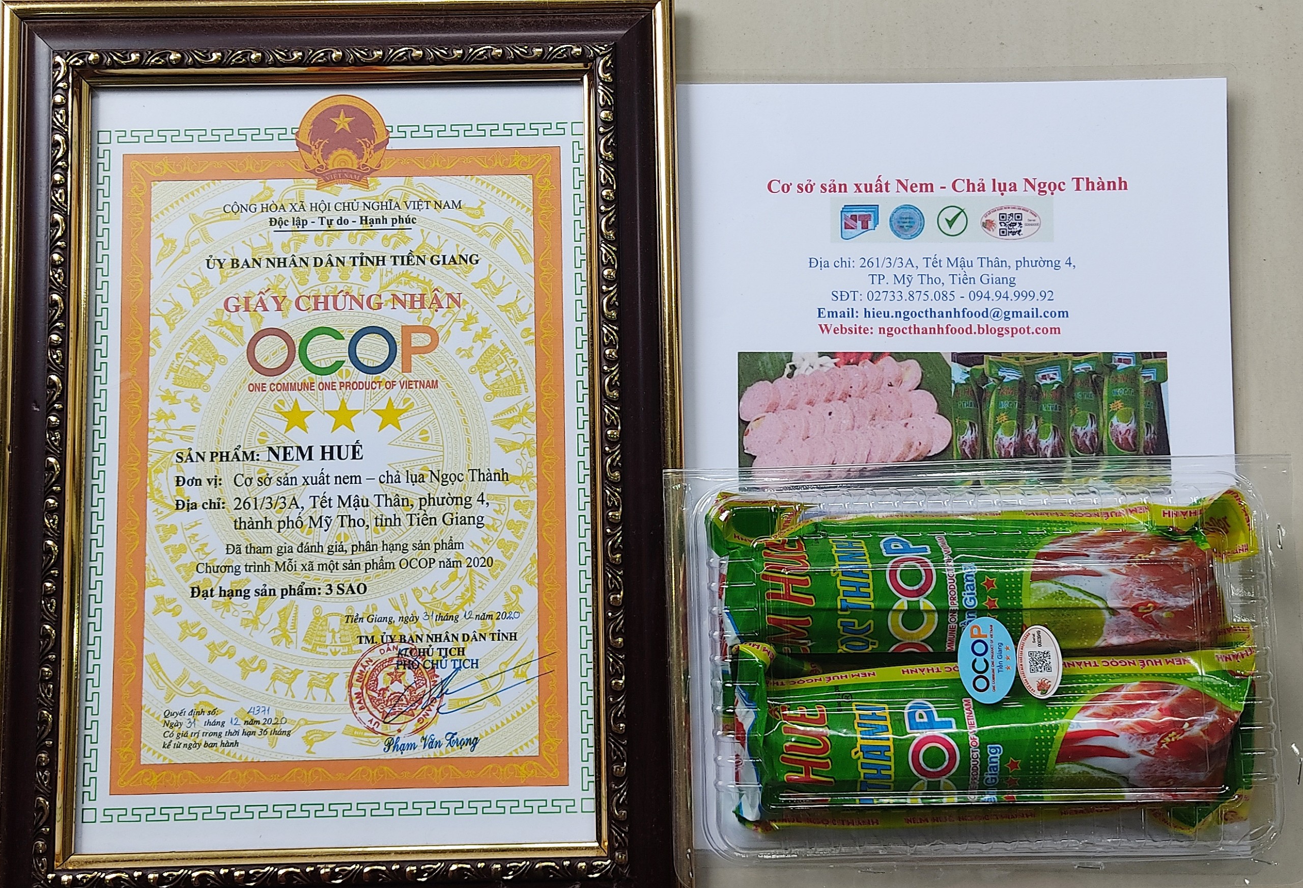 Nem chua Huế Ngọc Thành - 2 đònnem bì  x 250G - CHUẨN OCOP - ĐẢM BẢO VSATTP - freeship toàn quốc