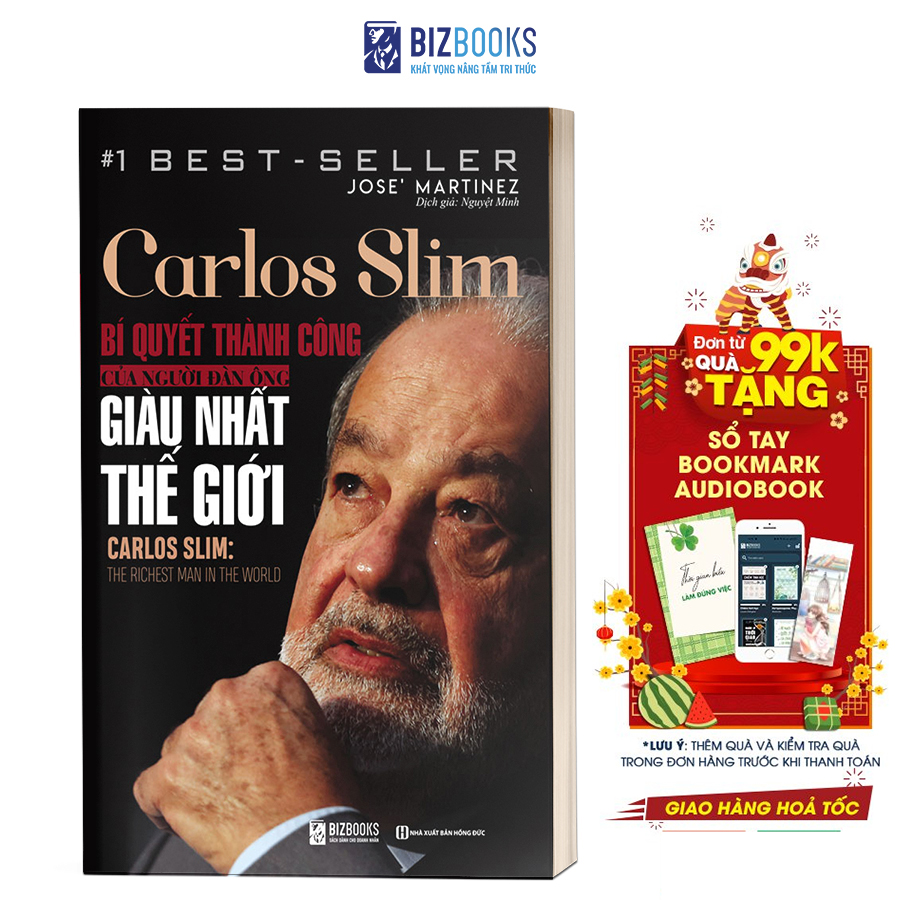 Sách - Carlos Slim: Bí Quyết Thành Công Của Người Đàn Ông Giàu Nhất Thế Giới - Bizbooks TẶNG kèm SÁCH NÓI và BOOKMARK