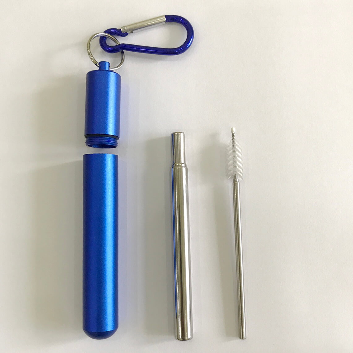 Ống hút Inox nhỏ xinh vỏ màu XANH trẻ trung, độc đáo, ống hút cá nhân bảo vệ môi trường-Shop Tiện Ích Vượt Trội