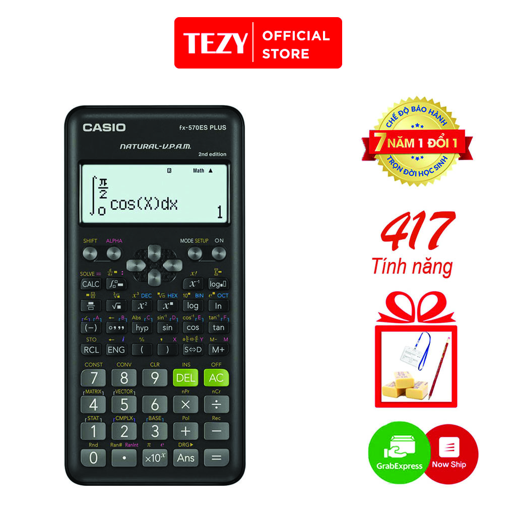 Máy Tính Casio FX 570ES Plus New 2nd Edition Nhập Khẩu Thái Lan 7 Năm Bảo Hành  417 Tính Năng TEZY BOOKS
