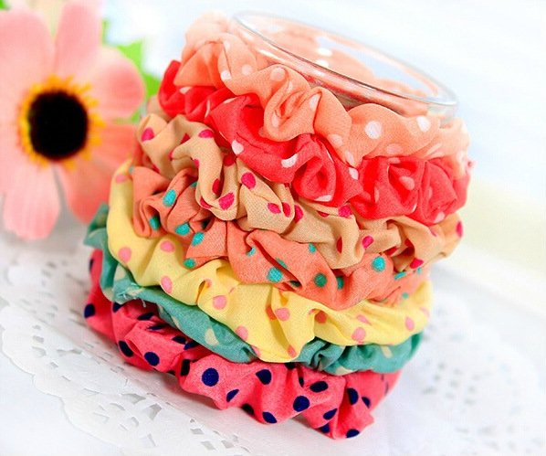 Combo 5 dây cột tóc scrunchies - nhiều màu