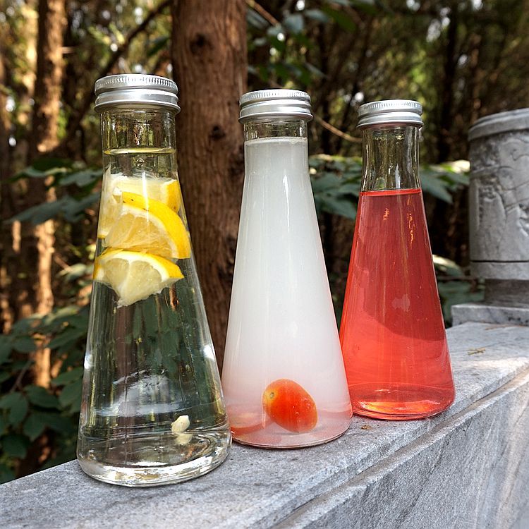 Ly Thuỷ Tinh Hình Nón 350ML Nắp Vặn Nhôm để đựng sinh tố, trang trí, làm đẹp cho văn phòng, quán cafe, quán bar, đồ handmade