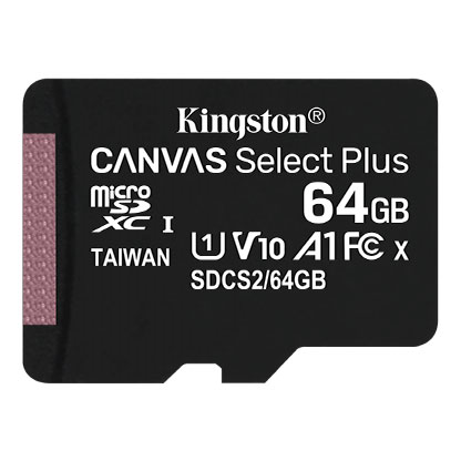Thẻ nhớ microsd kingston canvas select plus 64gb, tốc độ uhs-i class 10 lên đến 100 mb/s - hãng phân phối chính thức