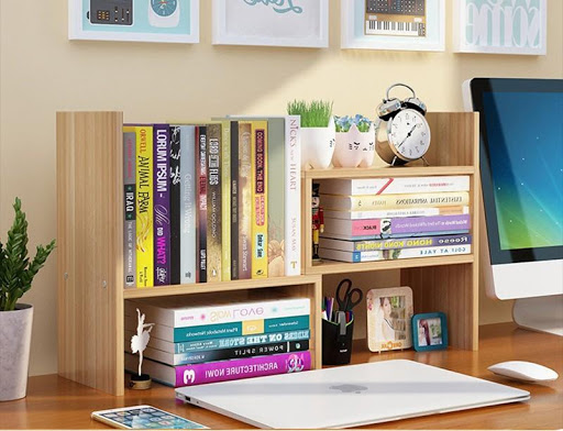 Kệ Sách Gỗ, Kệ Sách Để Bàn Làm Việc Lắp Ghép Đa Năng, Kệ để tài liệu văn phòng