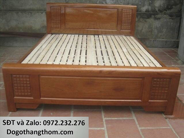 giường ngủ gỗ sồi 1m8x2m giường gỗ phòng ngủ