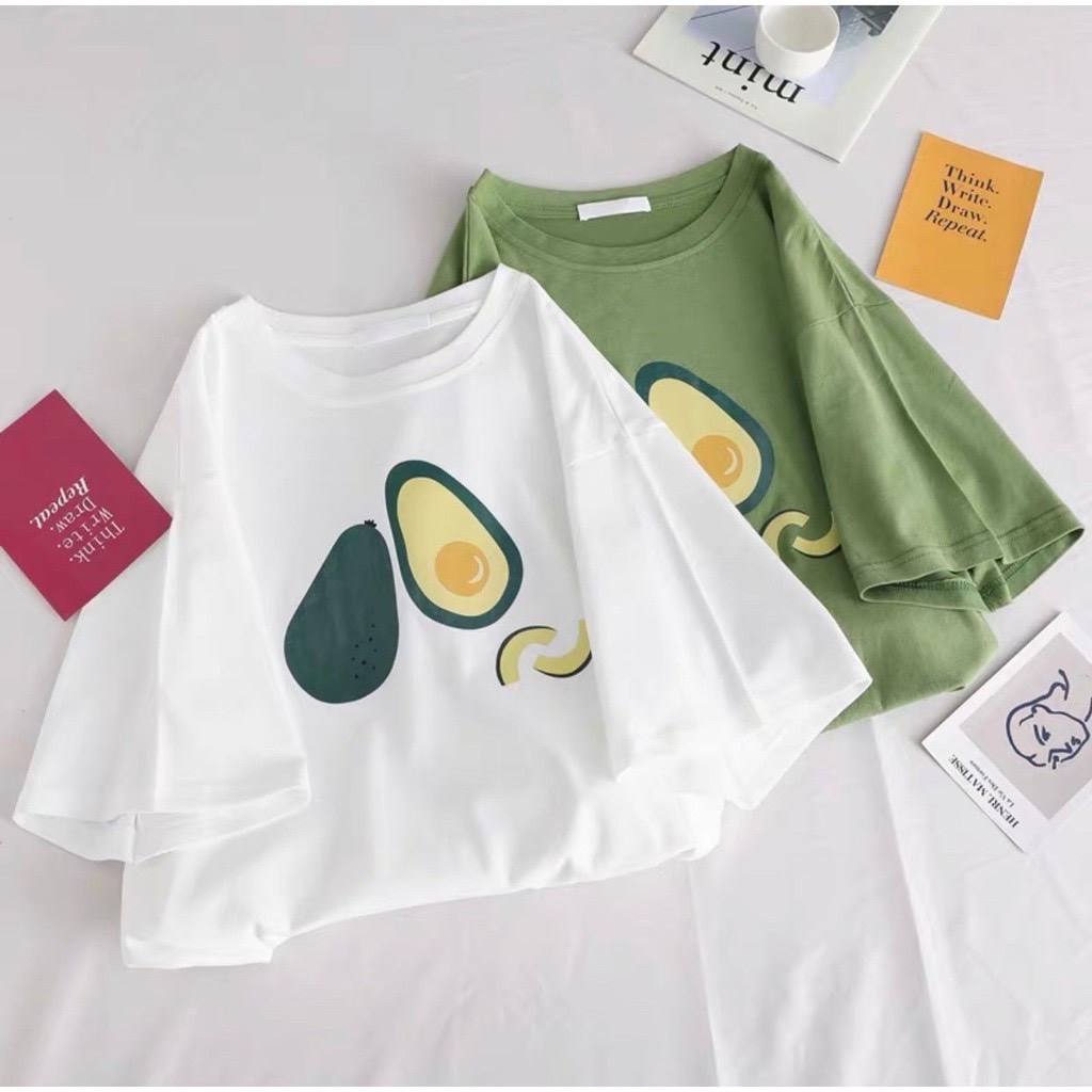 Áo phông tay lỡ bơ 1 quả 🥑 và bơ 2 quả 🥑🥑