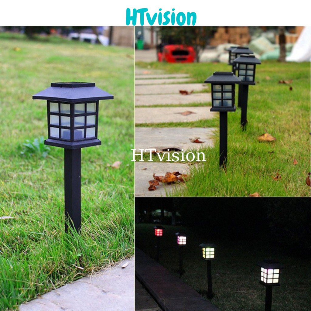 Đèn cắm sân vườn năng lượng mặt trời cắm đất ô vuông trang trí sân vườn nhà cửa