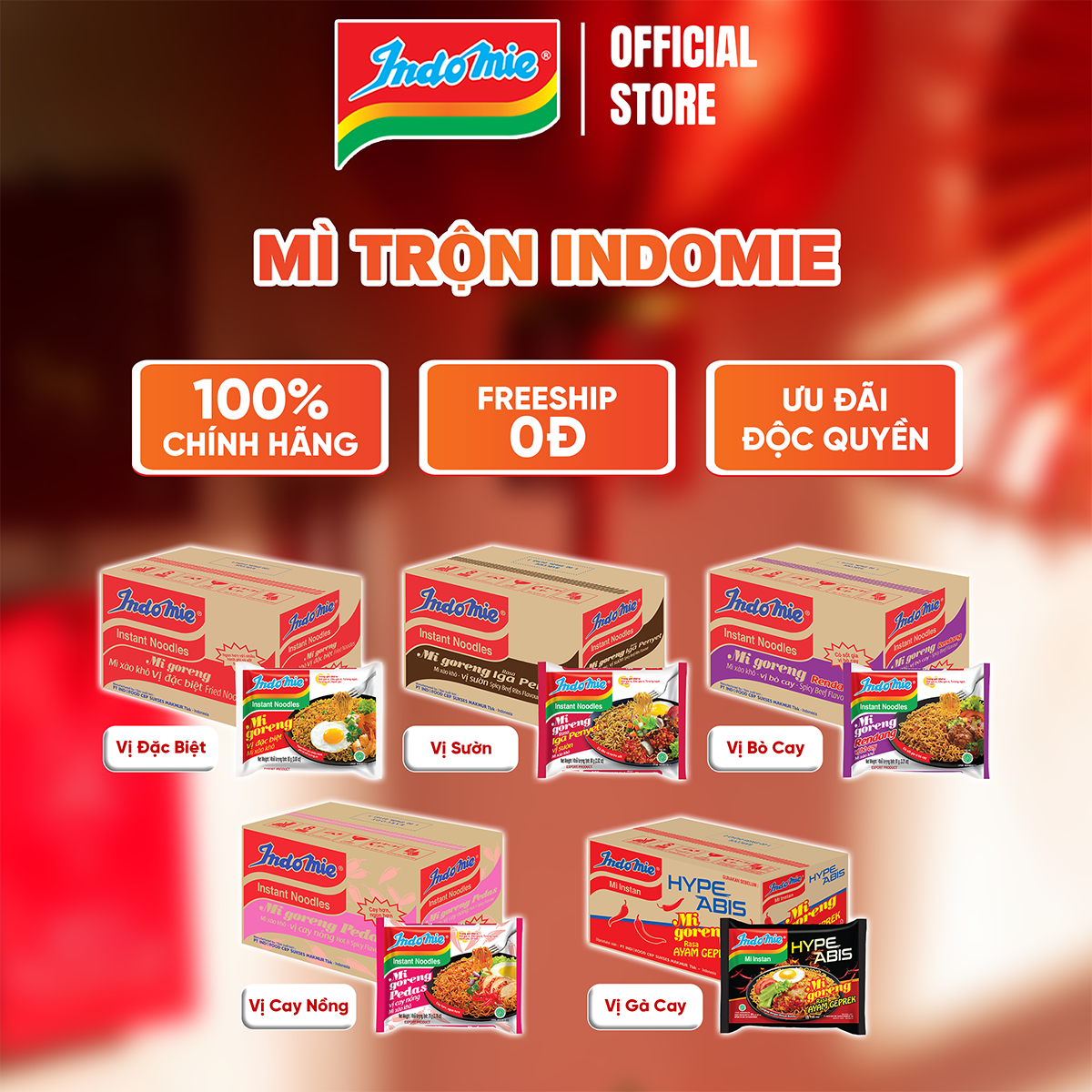(Chọn vị) Mì trộn Indomie đủ vị- Thùng 40 gói