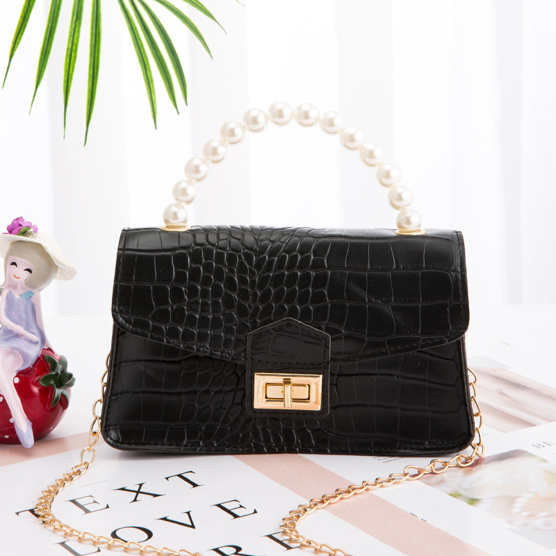 Túi xách nữ đẹp sang chảnh 2021 hot quai ngọc, 3 màu đen, trắng, vàng Lazada 3 T119