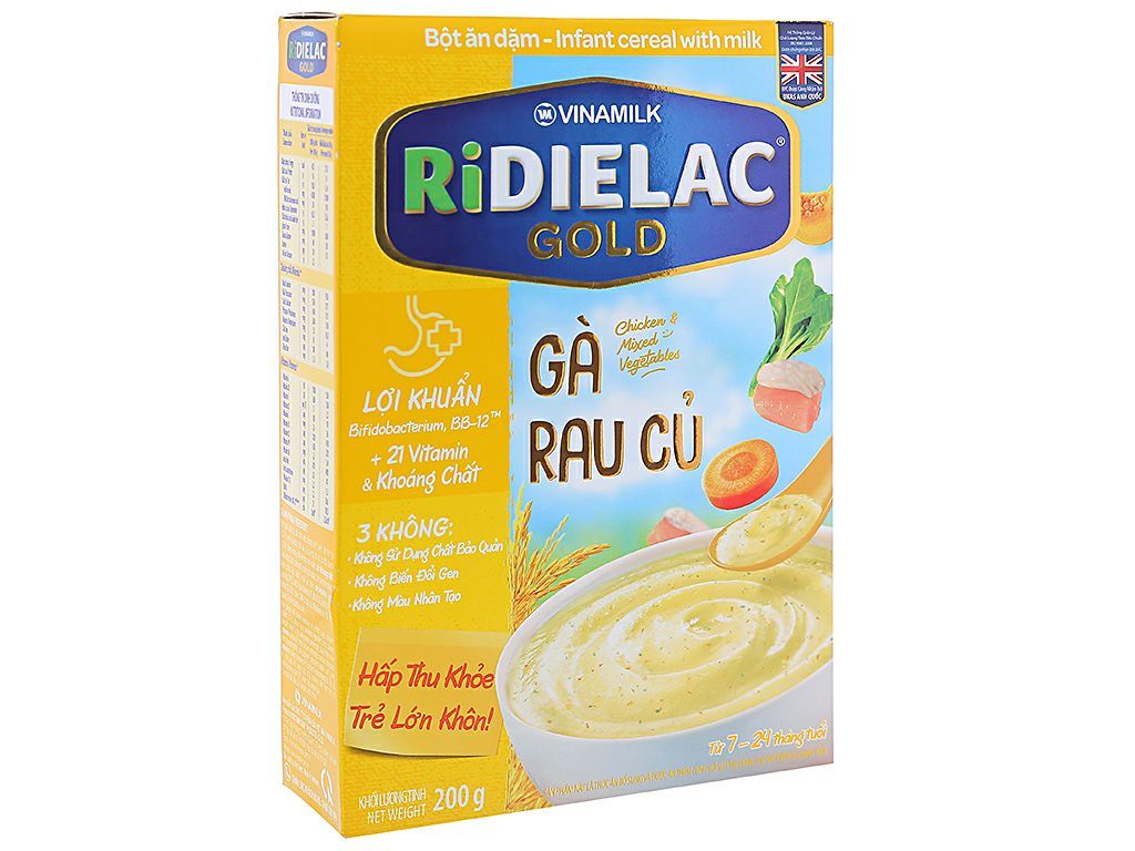 Bột ăn dặm Ridielac Gold gà rau củ hộp 200g