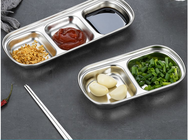 Cặp chén nước chấm gia vị, nước sốt sus 304 cao cấp Hàn Quốc sang trọng sáng bóng sành điệu cho nhà hàng khách sạn Inox 304 Hcm