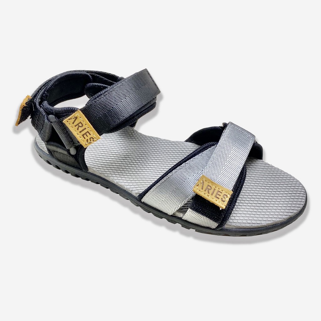 [HCM]Giày Sandal Nam ARICH BY ARIES Màu Đen Bạc Thời Trang - Dép Sandal Nam Nữ Quai Hậu - AMSS03