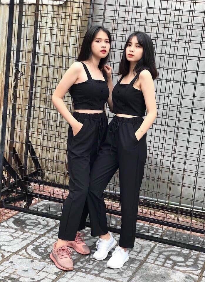 Set bộ áo crop nữ quần thể thao