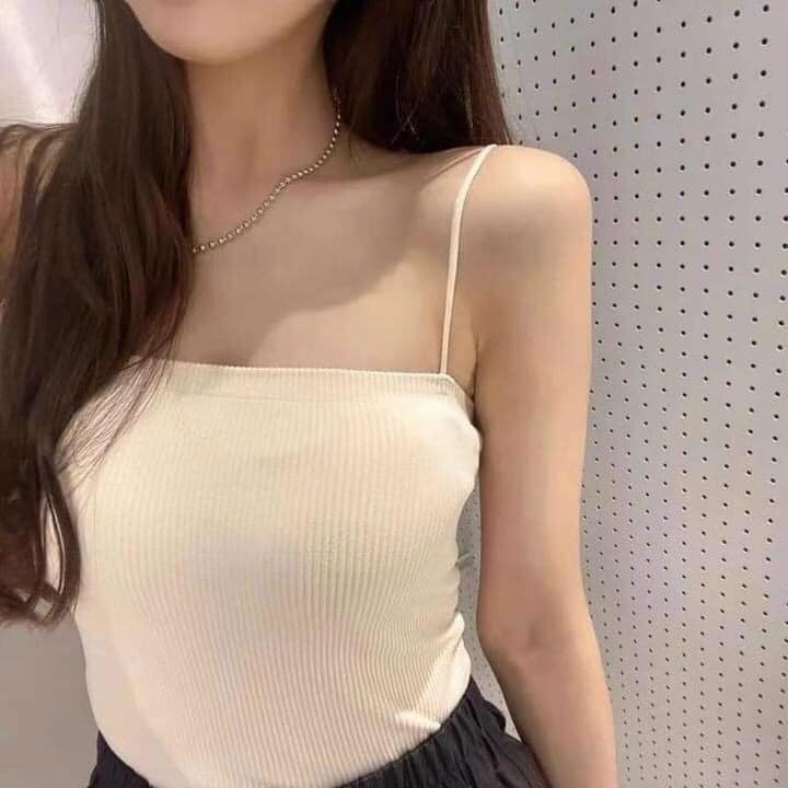 Áo 2 dây__Áo bra ống dài qua rốn có đệm mút ngực, chất thun tăm dày dặn - co giãn tốt - mặc thoải mái