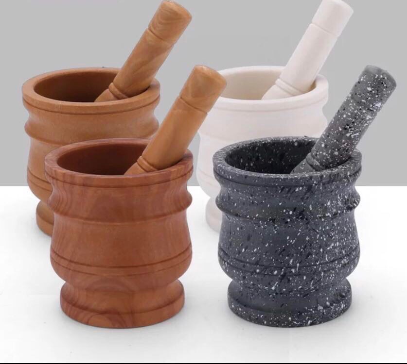 [HCM]Bộ cối chày nhựa đá (kẻ viền ngang) - Chất liệu bền chắc an toàn cho sức khỏe