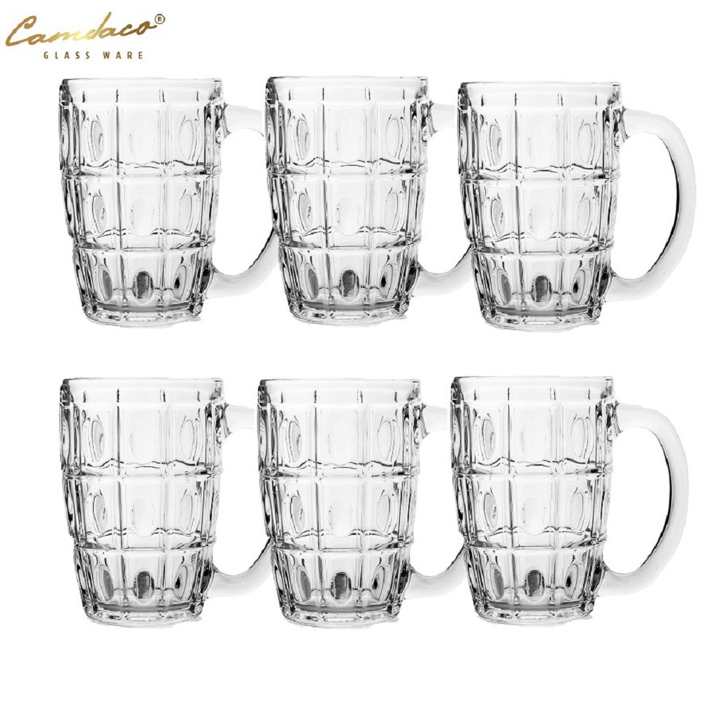  Bộ 6 Ly Thủy Tinh 316 Có Quai Uống Bia 375ML. Bộ ly uống bia 