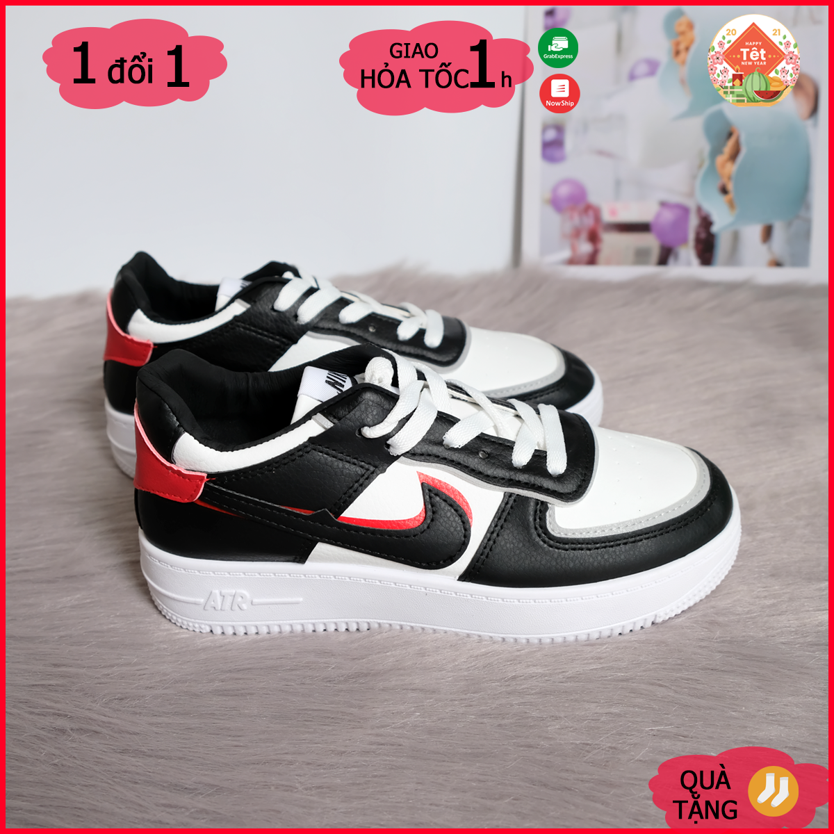 [HCM]Giày bata air force nữ màu den giày thể thao sneakers air force nữ màu den mẫu tết 2021 - May House shop