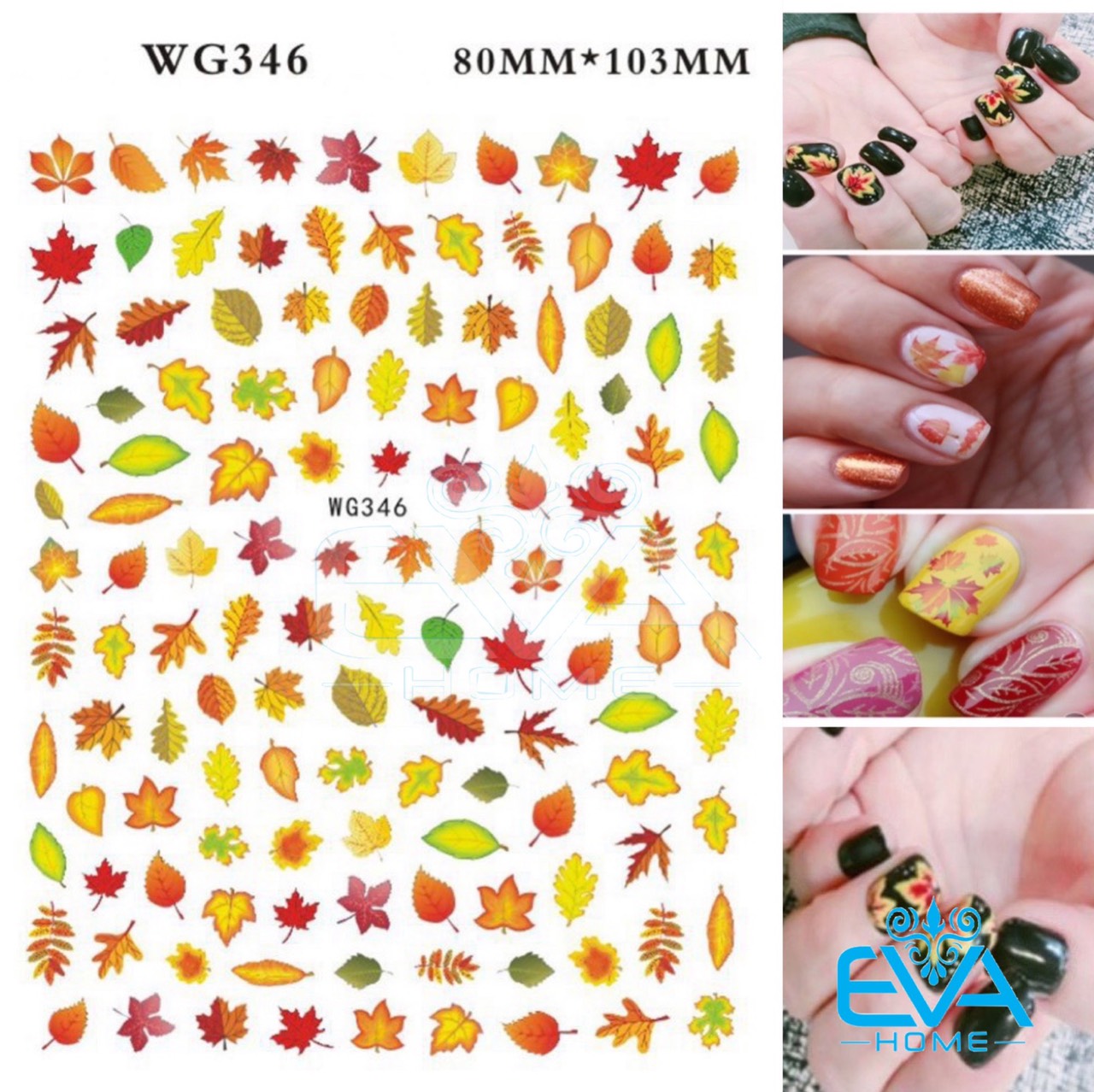 [HCM]Decal Dán Móng Tay 3D Nail Sticker Hoạ Tiết Lá Mùa Thu Autumn Leaves WG346