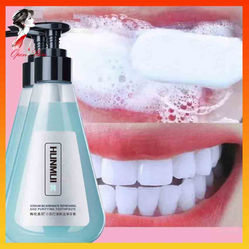 Kem đánh răng loại bỏ ố vàng răng, giúp răng trắng, khỏe nướu hunmui mouth toothpaste khoang miệng và hơi thở thơm mát open store