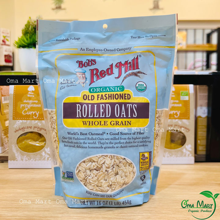 Yến mạch nguyên cám cán vừa hữu cơ Bob's Red Mill 454g