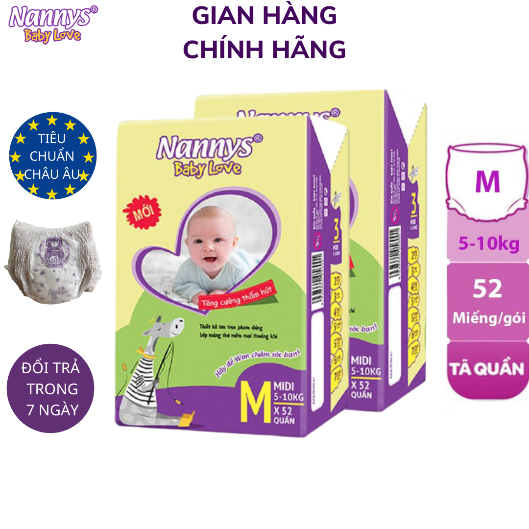 Tã/ bỉm quần nannys m52/l44/xl38