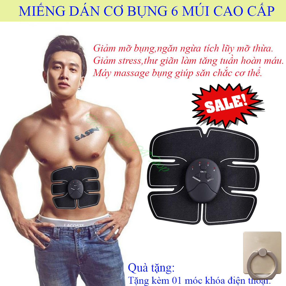 Miếng Dán Tập Cơ Bụng 6 Múi . Máy tập cơ bụng tạo cơ bụng 6 múi săn chắc khỏe mạnh - tập mọi lúc mọi nơi. Tặng 1 móc điện thoại. Bảo hành đổi mới 7 ngày