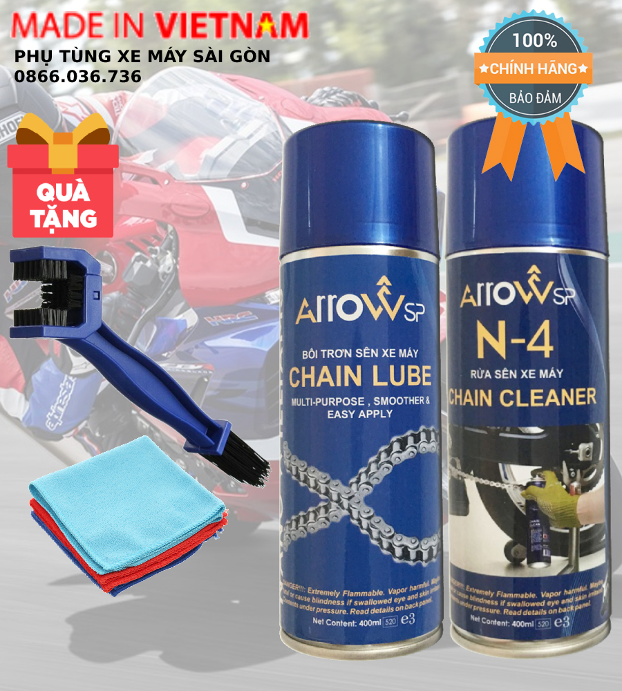 Combo Rửa sên và Dưỡng sên Arrow 400ml - Tặng bàn chải 3D