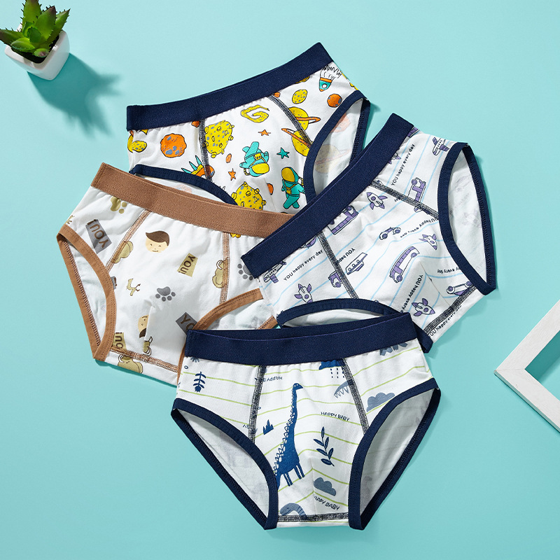 Set 4 quần lót bé trai quần chíp cotton cho bé quần chíp tam giác bé trai