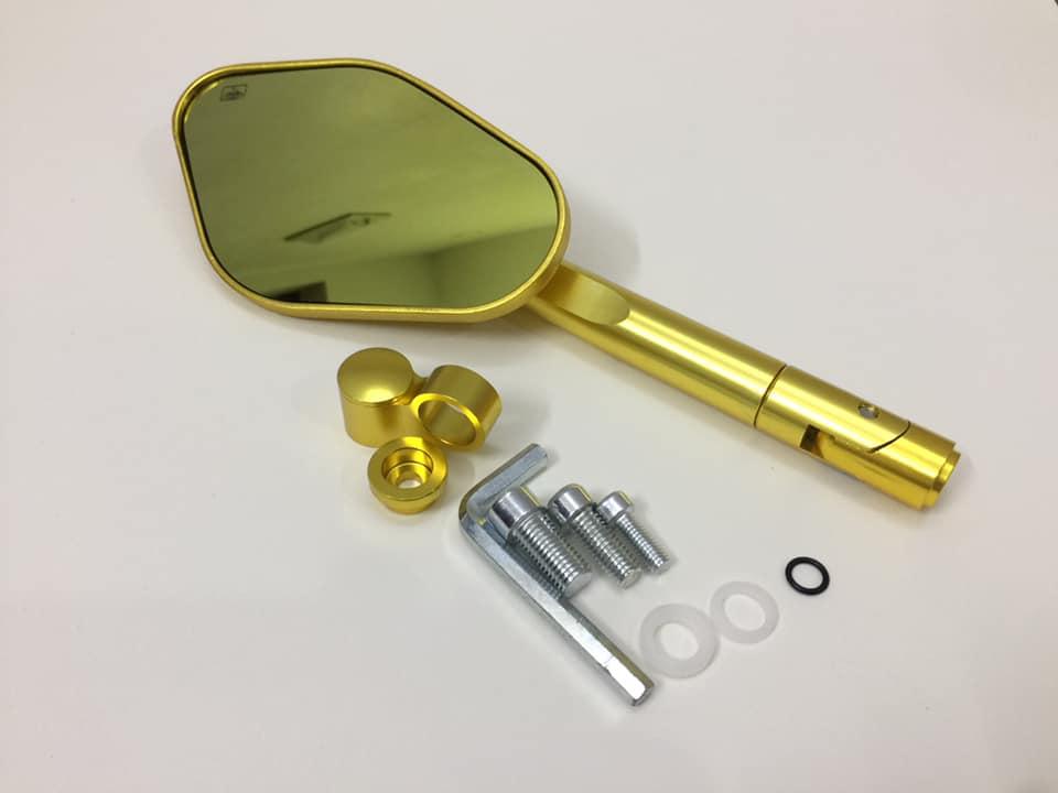 Gương chiếu hậu xe máy Rizoma Eliss ---màu vàng--- (tặng kèm bộ ron xoay 360 độ và lục giác)