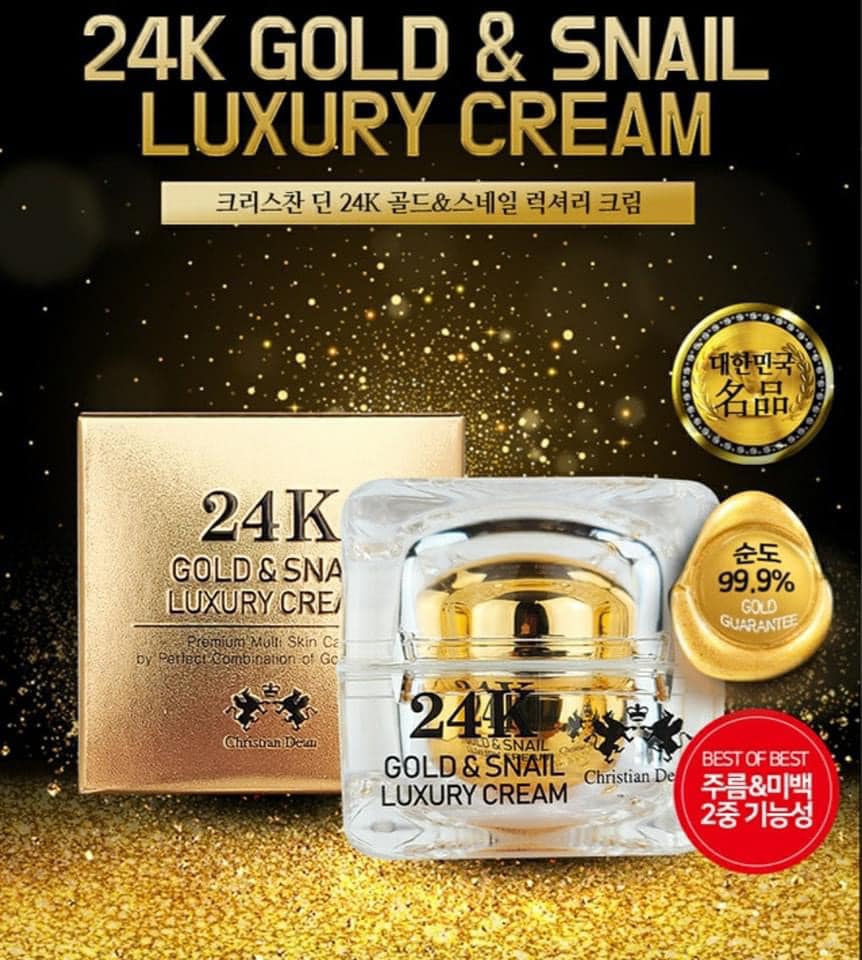 Collagen ốc sên 24k gold &amp; snail luxury cream Kem dưỡng trắng da