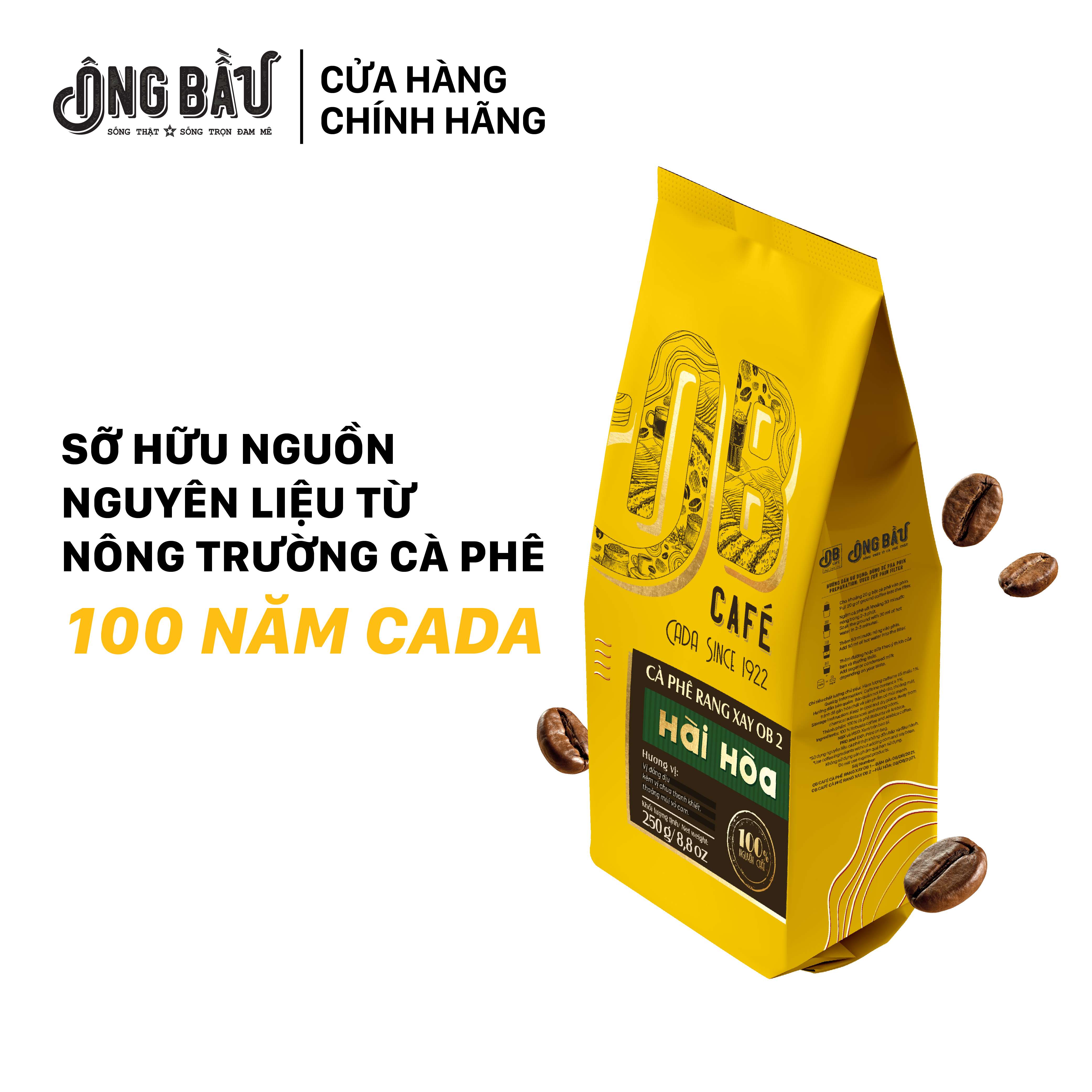 Ông Bầu Cà Phê Rang Xay Hài Hòa OB2 - Túi 250gr