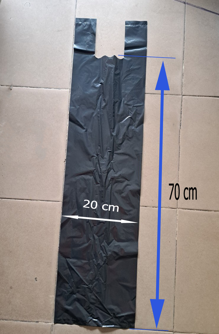 Túi xốp đen, túi nilong đen, túi xốp PE đen 2 quai - 1 kg