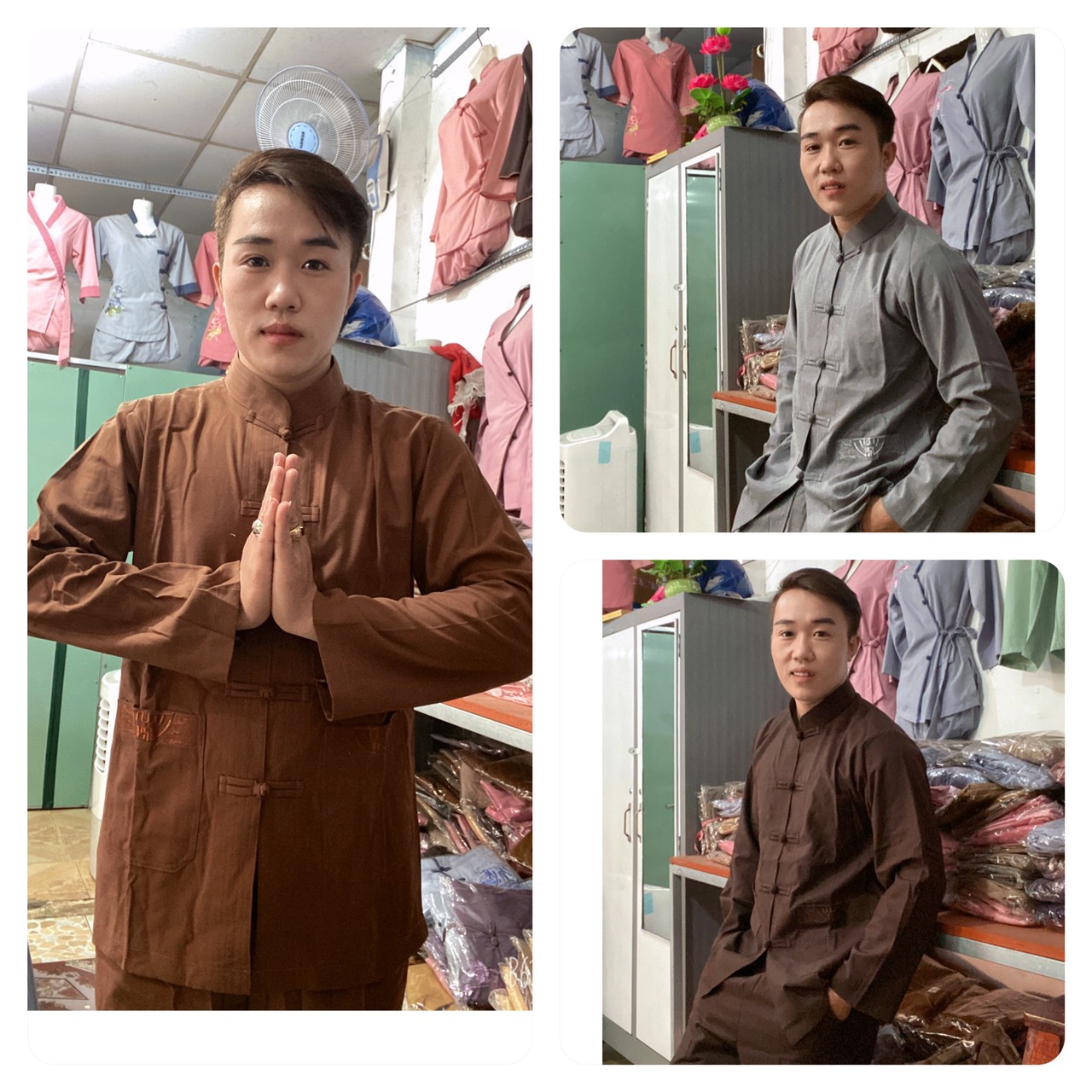 Đồ nam cao cấp#lãnh tụ nam nút thắtvair dày mát không nhăn