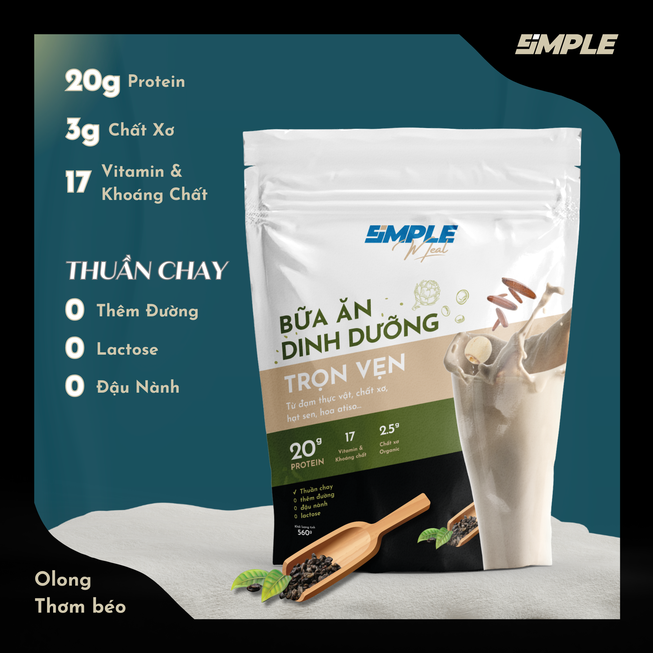 Simple meal bột uống thay thế bữa ăn vị trà sữa olong