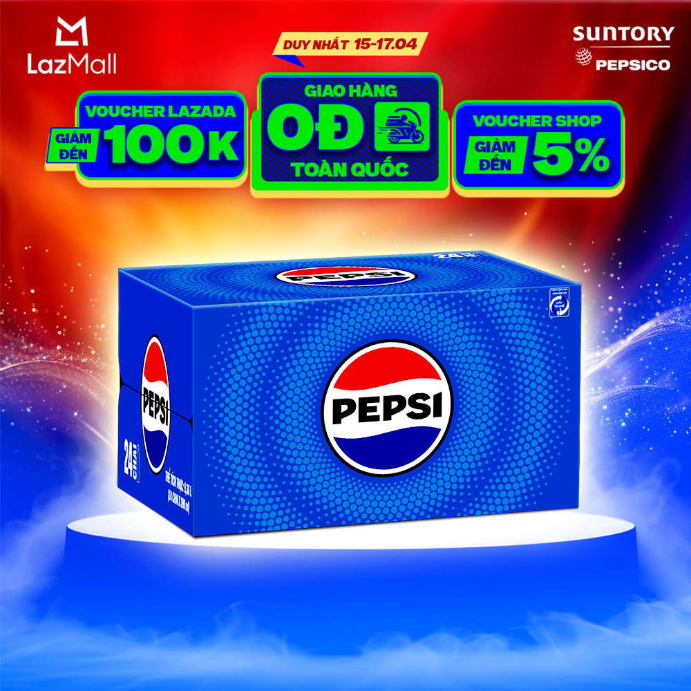 [SALE ĐẠI LỄ] Thùng 24 Chai Nước Ngọt Giải Khát Có Gaz Pepsi (390ml/chai)