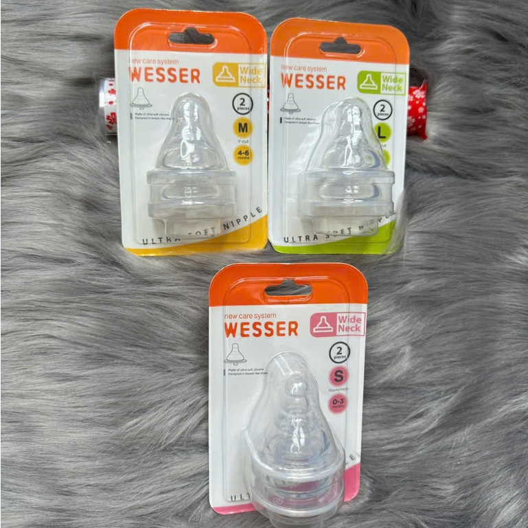 Set núm ty wesser cổ rộng siêu mềm có van thông hơi đủ size s,m,l