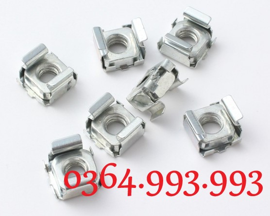 Gói 100 cái tán cài m6/ecu cài m6/đai ốc cài m6/ ốc rack m6. chất liệu: mạ niken