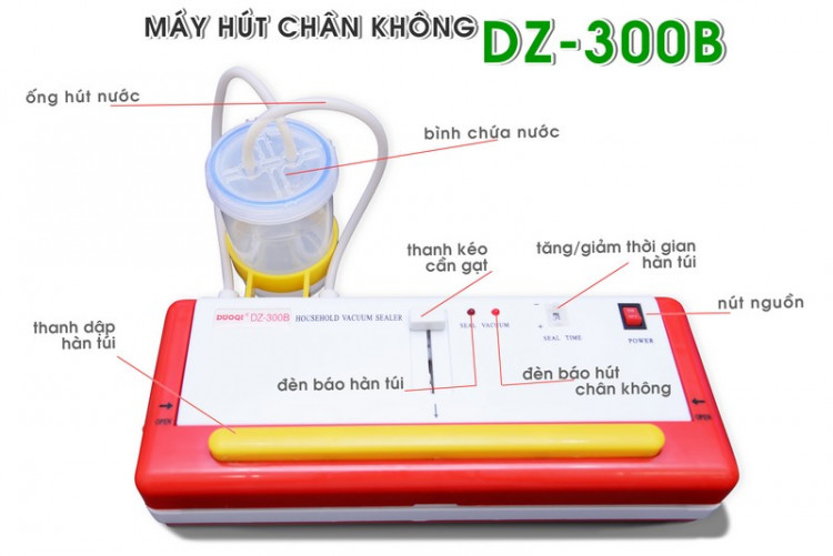 Máy hút chân không hàn miệng túi gia đình DZ-300B