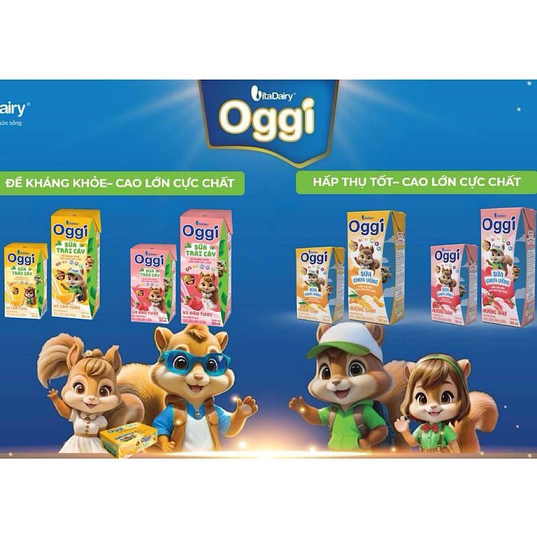 (Tặng Quà Từ 2 Thùng) Sữa Trái Cây Oggi_Sữa Chua Uống Oggi Vị Dâu/ Cam_Thùng 48 Hộp 180ml  (BIBISTORE TB)