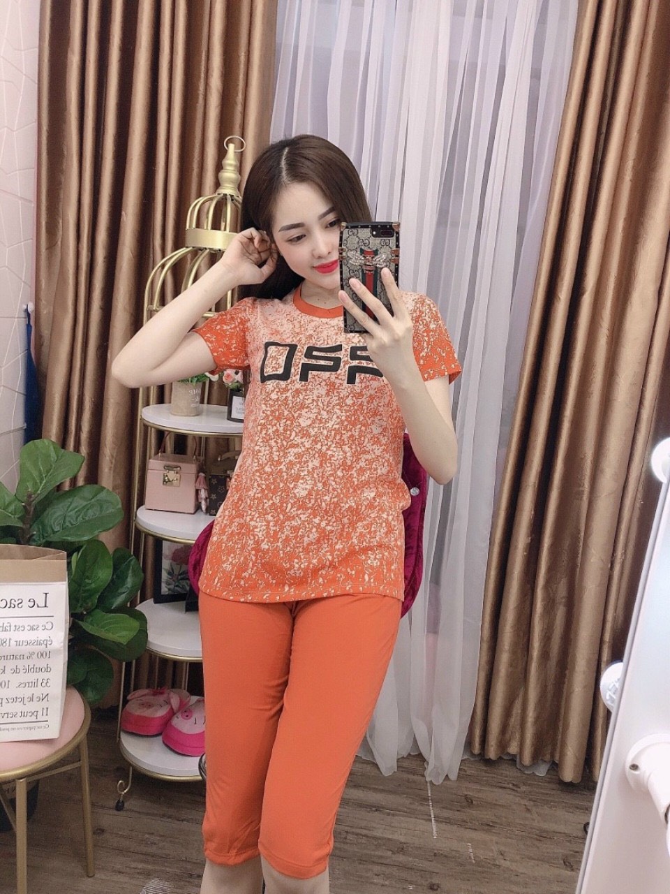 Set bộ lửng loan màu mặc nhà