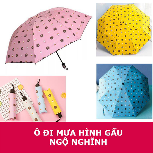 Ô Dù Gấp Gọn Che Mưa Cute Mini Hình Gấu Brown Dễ Thương Chống Tia UV | Lazada.vn Ô Dù Gấp Gọn Che Mưa Cute Mini Hình Gấu Brown Dễ Thương Chống Tia Uv | Lazada.Vn