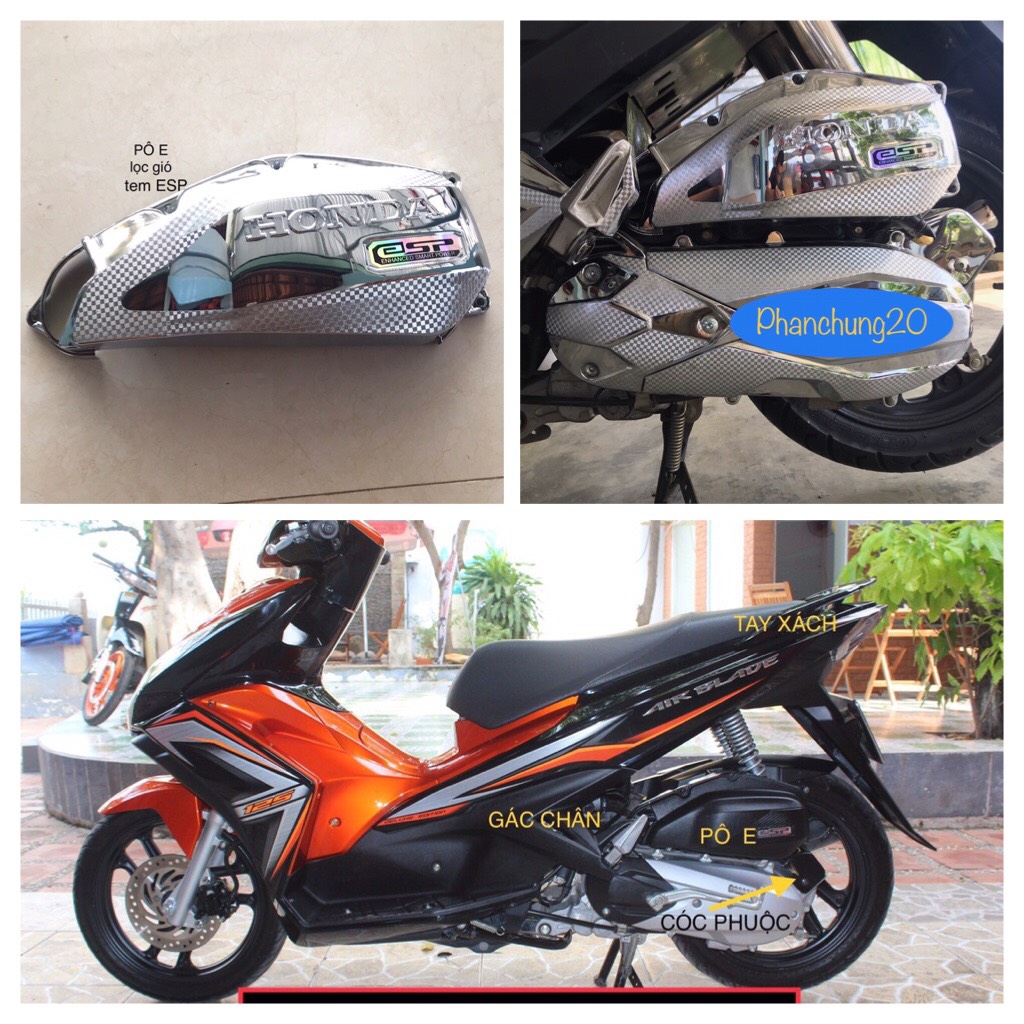Ốp bầu e dùng cho đời xe ab 2013 2014 2015 crom