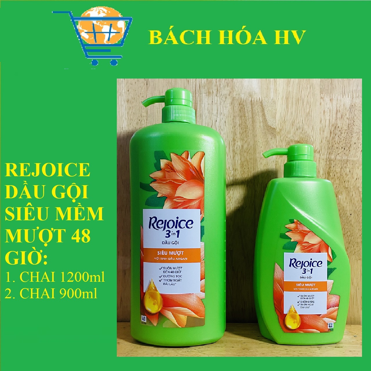 Rejoice dầu gội siêu mềm mượt 48h 900ml & 1200ml - bach hoa hv