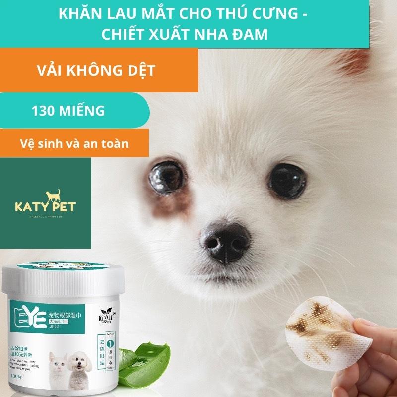 Khăn ướt lau mắt và lau tai cho chó mèo - Hộp 130 miếng