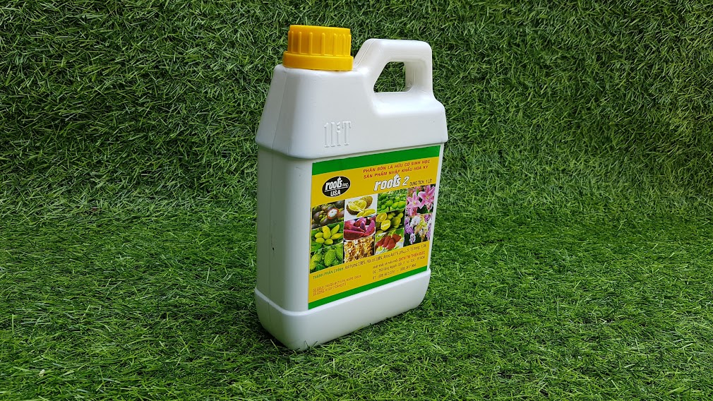 Roots 2 phân bón hữu cơ sinh học cho hoa lan và cây trồng cải tạo đất ra rễ mới chai 1lit