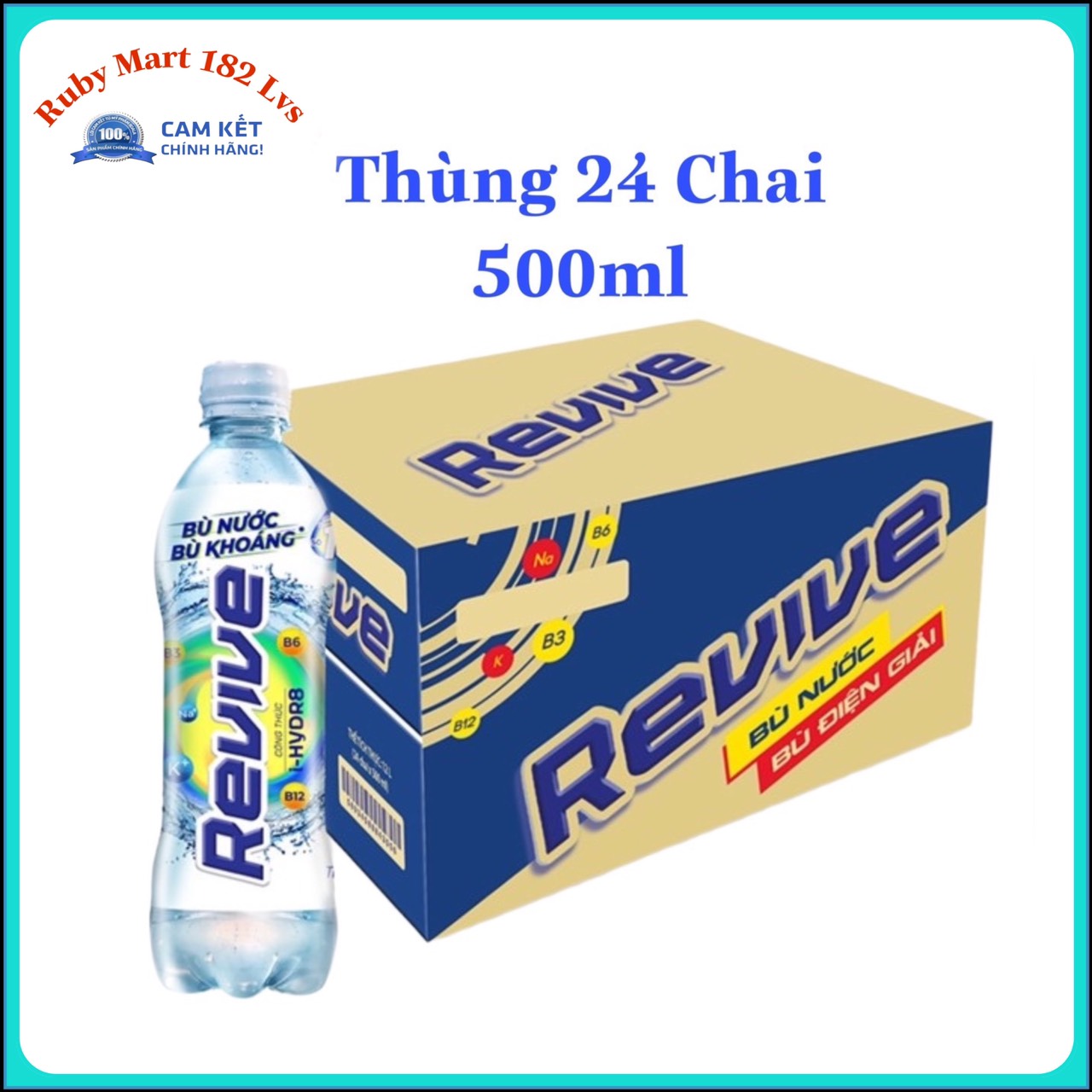 Thùng 24 chai nước bù khoáng Revive 500ml