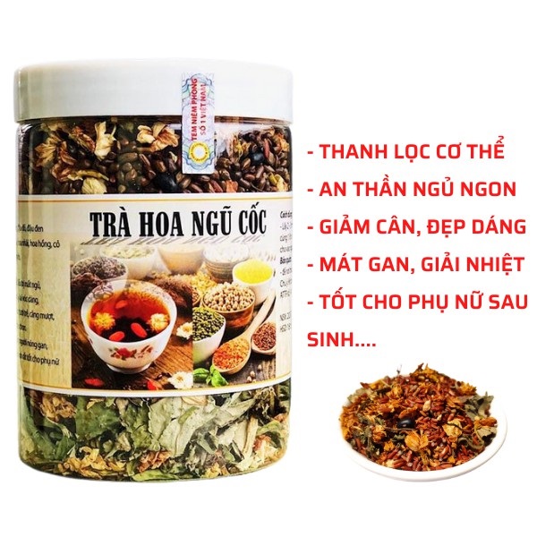 Trà hoa ngũ cốc mát gan, trà hoa thương hiệu Việt giải độc, thanh nhiệt cơ thể (300gr)