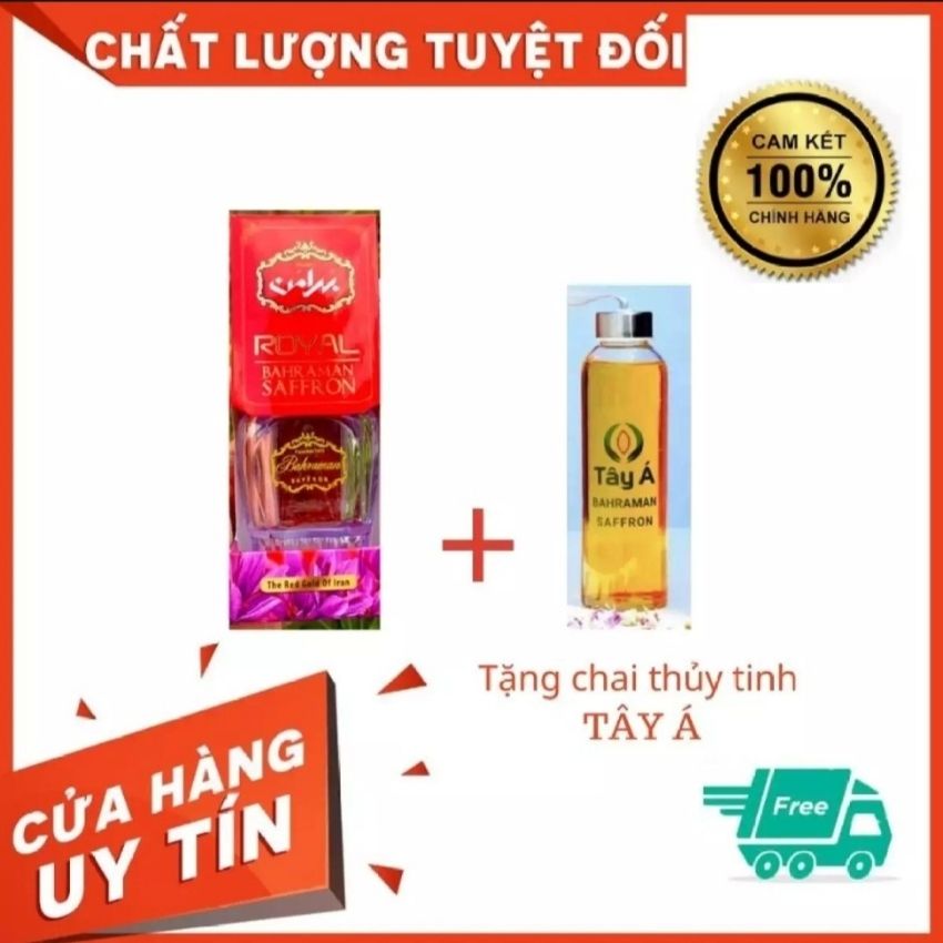 [FREESHIP + QUÀ TẶNG 39K] NHỤY HOA NGHỆ TÂY SAFFRON BARHAMAN TÂY Á ĐỘC QUYỀN TẠI VIỆT NAM giúp ngủ ngon, hỗ trợ đau dạ dày, giảm ho, tăng cường sức đề kháng, tăng cường sinhn lý nam nữ + TẶNG KÈM CHAI THỦY TINH CAO CẤP 500ML