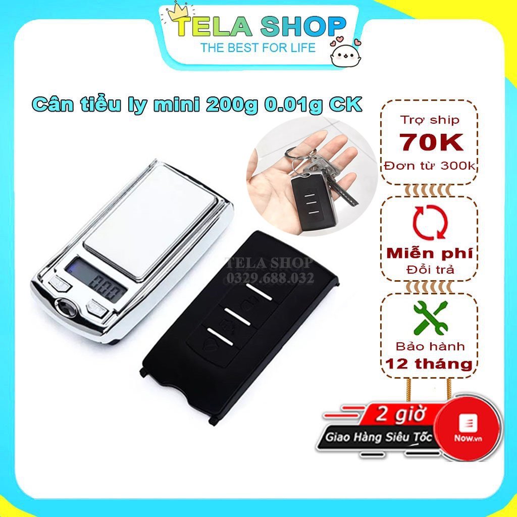 [BH 1 Đổi 1] Cân Tiểu Ly Điện Tử Mini 100g 0.01 Chìa Khóa Xe Hơi Nhỏ Gọn Sang Trọng Dễ Bỏ Túi Tela Shop Bảo Hành 1 Năm